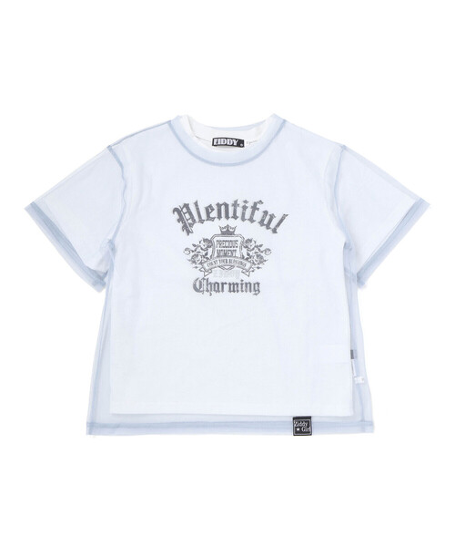 ZIDDY（ジディ）の「レイヤード風 シアーチュール ラメロゴTシャツ(130~160cm)（その他トップス・キッズ・オフホワイト/グレー・130cm/FREE/140cm/150cm）」の10枚目の写真