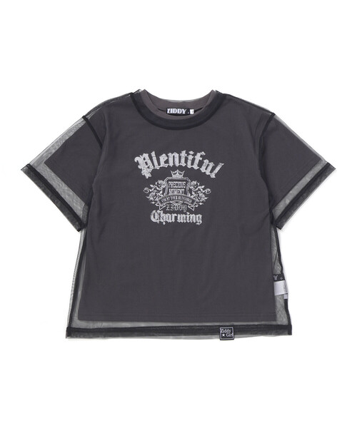 ZIDDY（ジディ）の「レイヤード風 シアーチュール ラメロゴTシャツ(130~160cm)（その他トップス・キッズ・オフホワイト/グレー・130cm/FREE/140cm/150cm）」の15枚目の写真