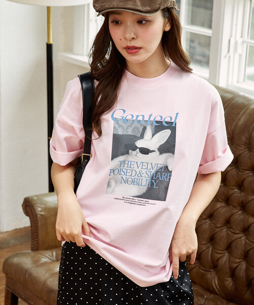 PUBLUX(パブリュクス)の「PUBLUX/パブリュクス <機能性素材>Genteel ラビット プリント Tシャツ 限定展開(Tシャツ/カットソー・レディース・ホワイト/ピンク/チャコールグレー・LARGE/MEDIUM/SMALL)」の9枚目の写真