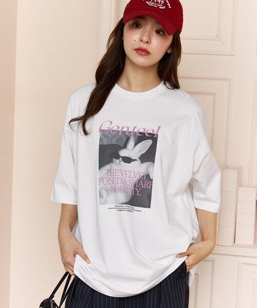 PUBLUX(パブリュクス)の「PUBLUX/パブリュクス <機能性素材>Genteel ラビット プリント Tシャツ 限定展開(Tシャツ/カットソー・レディース・ホワイト/ピンク/チャコールグレー・LARGE/MEDIUM/SMALL)」の17枚目の写真