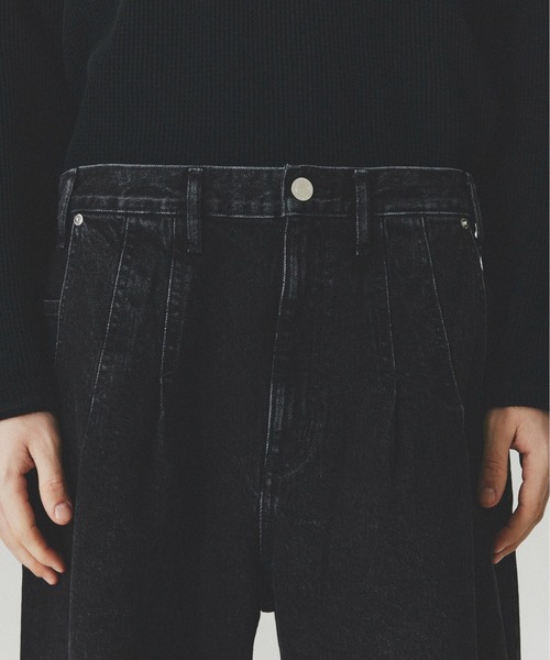 PUBLIC TOKYO（パブリックトウキョウ）の「PUBLIC DENIM BUGGY /日本製/岡山デニム/ルーズ/春服（デニムパンツ・メンズ・ブラック/ミント/ダークインディゴブルー・2/1/3）」の4枚目の写真