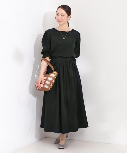 SHOO・LA・RUE（シューラルー）の「【セットアップ可/洗濯機可】上品チェックが好印象 ゆるさら6分袖ブラウス（シャツ/ブラウス・レディース・ブルー系6/チャコールグレー/イエロー系その他3/ホワイト系4/ネイビー系1・03/02/01/04）」の15枚目の写真