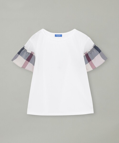 BLUE LABEL CRESTBRIDGE（ブルーレーベルクレストブリッジ）の「【接触冷感】プレーティング天竺チェックスリーブTシャツ（Tシャツ/カットソー・レディース・ブラック/ベビーピンク/ホワイト/ダークネイビー・38/40）」の10枚目の写真