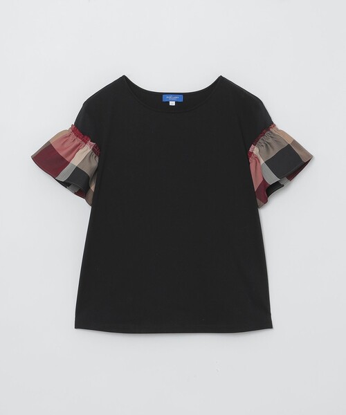 BLUE LABEL CRESTBRIDGE（ブルーレーベルクレストブリッジ）の「【接触冷感】プレーティング天竺チェックスリーブTシャツ（Tシャツ/カットソー・レディース・ブラック/ベビーピンク/ホワイト/ダークネイビー・38/40）」の16枚目の写真