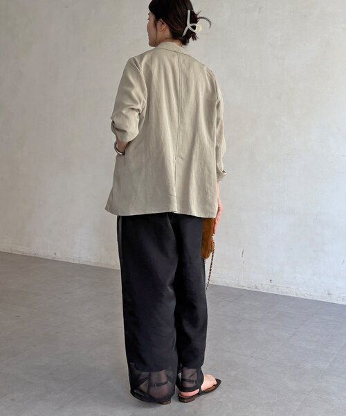 DouDou（ドゥドゥ）の「【WEB限定】オーガンジータックパンツ（その他パンツ・レディース・グレイッシュベージュ/ブラウン/ブラック・FREE）」の8枚目の写真