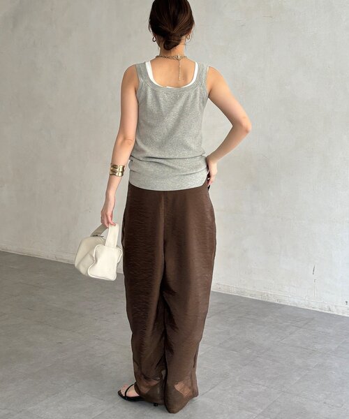 DouDou（ドゥドゥ）の「【WEB限定】オーガンジータックパンツ（その他パンツ・レディース・グレイッシュベージュ/ブラウン/ブラック・FREE）」の17枚目の写真