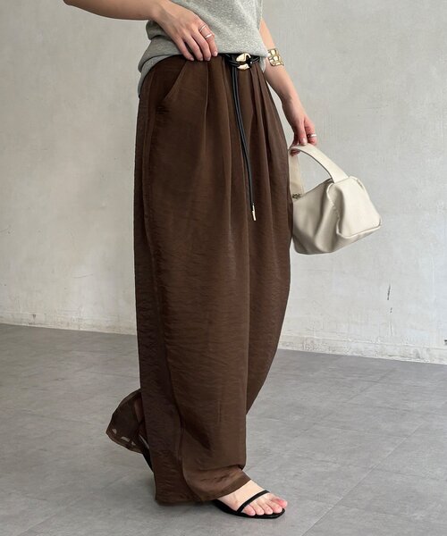 DouDou（ドゥドゥ）の「【WEB限定】オーガンジータックパンツ（その他パンツ・レディース・グレイッシュベージュ/ブラウン/ブラック・FREE）」の19枚目の写真