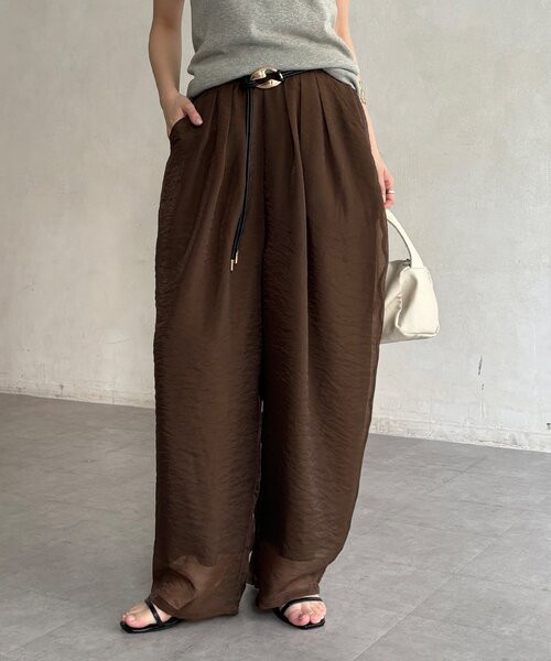 DouDou（ドゥドゥ）の「【WEB限定】オーガンジータックパンツ（その他パンツ・レディース・グレイッシュベージュ/ブラウン/ブラック・FREE）」の20枚目の写真