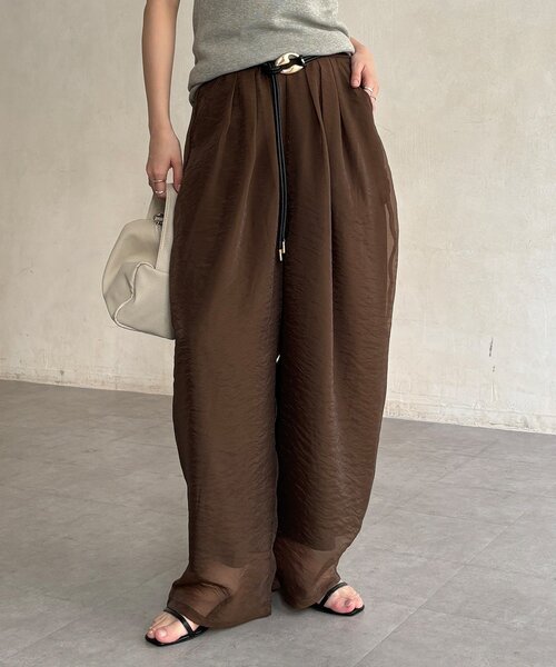 DouDou（ドゥドゥ）の「【WEB限定】オーガンジータックパンツ（その他パンツ・レディース・グレイッシュベージュ/ブラウン/ブラック・FREE）」の21枚目の写真