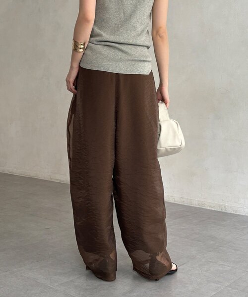 DouDou（ドゥドゥ）の「【WEB限定】オーガンジータックパンツ（その他パンツ・レディース・グレイッシュベージュ/ブラウン/ブラック・FREE）」の22枚目の写真