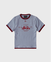 BADBLOOD（バッドブラッド）の「ライオンジャージリンガーTシャツ - パープルグレー（Tシャツ/カットソー）」