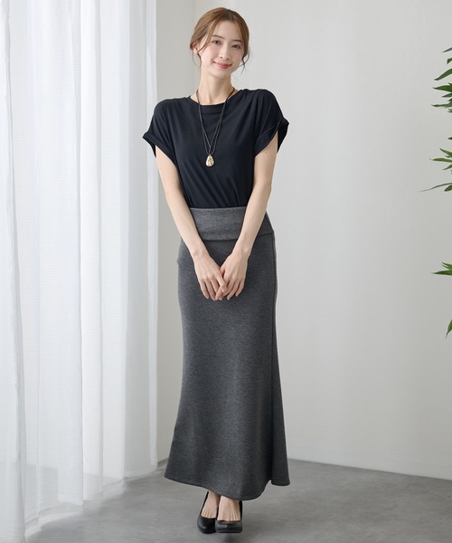 DAYRA(デイラ)の「ソリッドカラー ハイウエスト マキシ タイト スカート(スカート・レディース・ダークグレー/ブラック/グレー・FREE)」の9枚目の写真