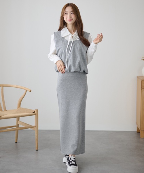 DAYRA(デイラ)の「ソリッドカラー ハイウエスト マキシ タイト スカート(スカート・レディース・ダークグレー/ブラック/グレー・FREE)」の14枚目の写真