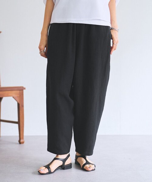 BEARDSLEY(ビアズリー)の「リネンバレルパンツ(その他パンツ・レディース・ベージュ/ブラック・0/1)」の3枚目の写真