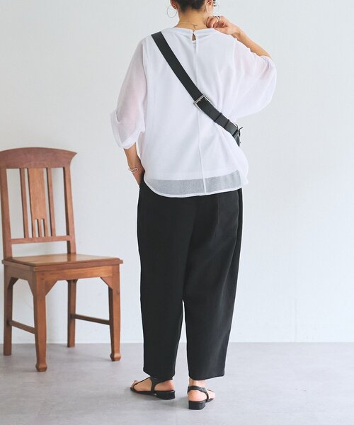 BEARDSLEY(ビアズリー)の「リネンバレルパンツ(その他パンツ・レディース・ベージュ/ブラック・0/1)」の9枚目の写真