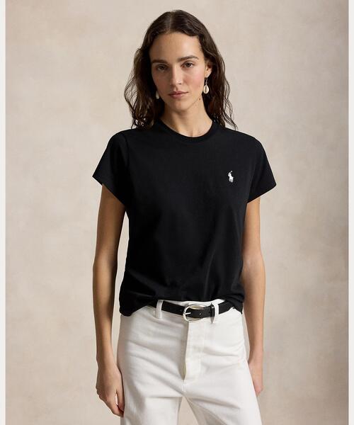 POLO RALPH LAUREN(ポロ ラルフ ローレン)の「クラシック フィット コットン ジャージー クルーネック Tシャツ(Tシャツ/カットソー・レディース・ブラック系1・M/S/XL/XS/L)」の1枚目の写真