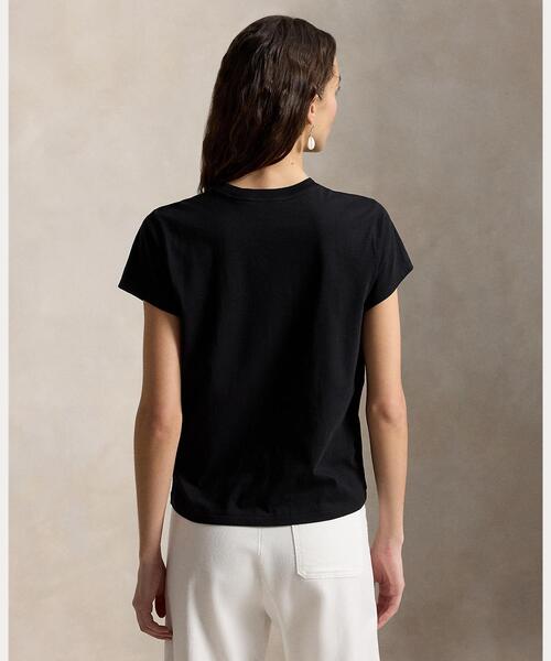 POLO RALPH LAUREN(ポロ ラルフ ローレン)の「クラシック フィット コットン ジャージー クルーネック Tシャツ(Tシャツ/カットソー・レディース・ブラック系1・M/S/XL/XS/L)」の4枚目の写真