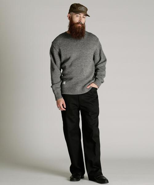 Schott(ショット)の「Schott/ショット/CREW KNIT "SHEET MUSIC"/クルー ニット "シート ミュージック"(ニット/セーター・メンズ・グレー/ネイビー・M/L/XL)」の10枚目の写真