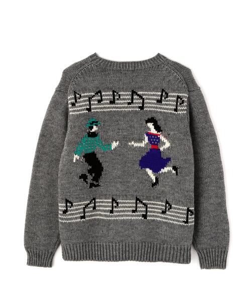 Schott(ショット)の「Schott/ショット/CREW KNIT "SHEET MUSIC"/クルー ニット "シート ミュージック"(ニット/セーター・メンズ・グレー/ネイビー・M/L/XL)」の12枚目の写真
