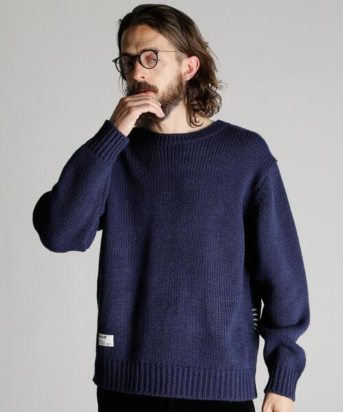 Schott(ショット)の「Schott/ショット/CREW KNIT "SHEET MUSIC"/クルー ニット "シート ミュージック"(ニット/セーター・メンズ・グレー/ネイビー・M/L/XL)」の16枚目の写真