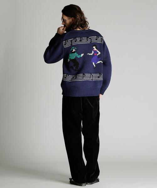 Schott(ショット)の「Schott/ショット/CREW KNIT "SHEET MUSIC"/クルー ニット "シート ミュージック"(ニット/セーター・メンズ・グレー/ネイビー・M/L/XL)」の17枚目の写真
