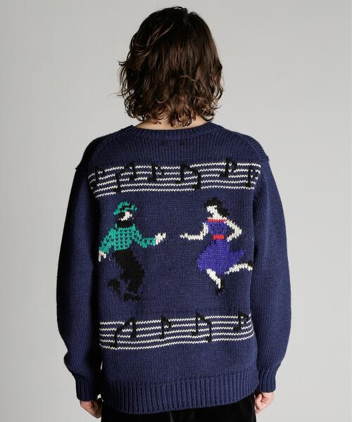 Schott(ショット)の「Schott/ショット/CREW KNIT "SHEET MUSIC"/クルー ニット "シート ミュージック"(ニット/セーター・メンズ・グレー/ネイビー・M/L/XL)」の20枚目の写真