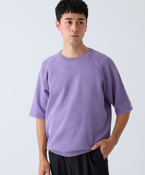 EDIFICE(エディフィス)の「ドライコットン ハーフスリーブ ニット(Tシャツ/カットソー・メンズ・パープル/イエロー/グレー/ブラック系その他・MEDIUM/LARGE)」の19枚目の写真