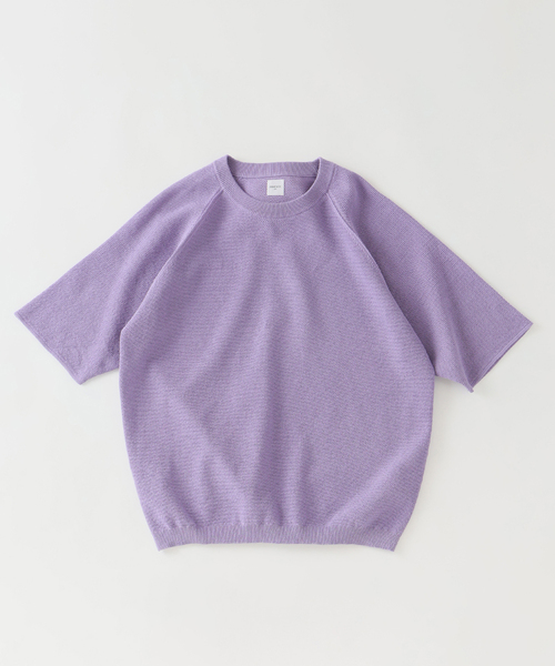 EDIFICE(エディフィス)の「ドライコットン ハーフスリーブ ニット(Tシャツ/カットソー・メンズ・パープル/イエロー/グレー/ブラック系その他・MEDIUM/LARGE)」の1枚目の写真