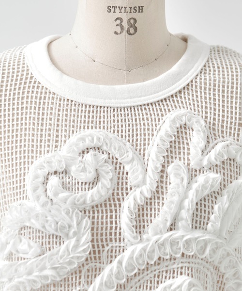 TAAKK（ターク）の「【TAAKK/ターク】Pullover/プルオーバー/ウォッシャブル（Tシャツ/カットソー・レディース・ブラック/ホワイト・1）」の3枚目の写真