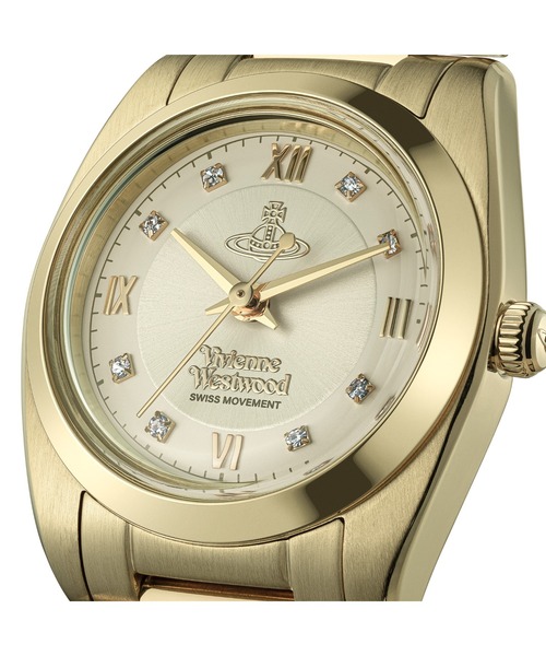 Vivienne Westwood(ヴィヴィアンウエストウッド)の「「Vivienne Westwood/ヴィヴィアン・ウエストウッド」タヴィストック - レディース シャンパン サンレイ ダイヤル & ゴールド ブレスレット(アナログ腕時計・レディース・ゴールド・28mm)」の6枚目の写真