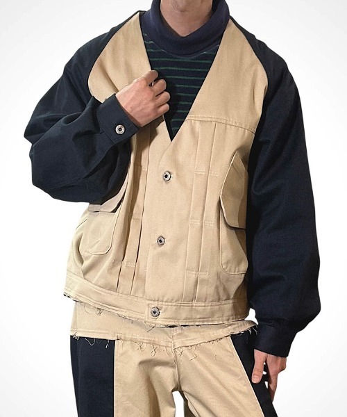 masterkey(マスターキー)の「mj11540- STIR-JK ノーカラージャケット(MK27A-O-06)(ノーカラージャケット・メンズ・ベージュ・S/M)」の7枚目の写真