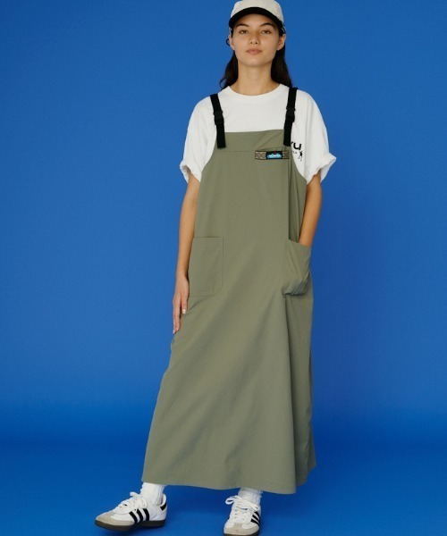 KAVU（カブー）の「カブー KAVU Jumper Skirt（ジャンパースカート・レディース・グレー/ネイビー・FREE）」の2枚目の写真
