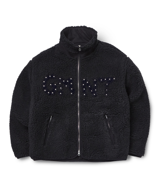 GARMENTS FAB(ガーメンツファブ)の「Flower Crochet Sherpa Jacket (BLACK)(その他アウター・レディース・その他・M/LARGE)」の1枚目の写真