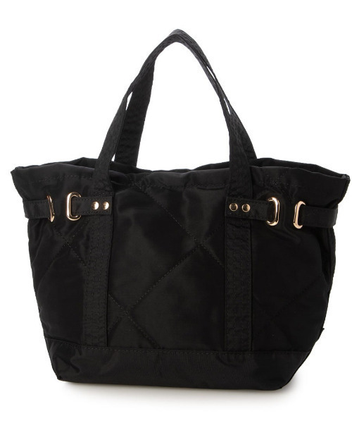 cache cache（カシュ カシュ）の「カシュカシュ cachecache / ヒネリ金具2wayナイロンキルティングトートM（トートバッグ・レディース・ベージュ/チョコ/ブラック・FREE）」の10枚目の写真