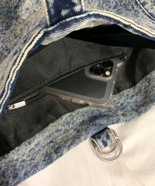 Teem Store（チームストア）の「デニム ミニワンショルダーバッグ　斜めがけ　ペットボトル（ショルダーバッグ・レディース・ブルー/ブラック・F）」の20枚目の写真