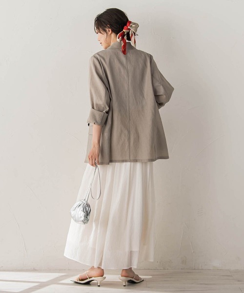 Droite lautreamont(ドロワットロートレアモン)の「シアー麻調合繊ジャケット(テーラードジャケット・レディース・ライトグレー/ベージュ/ネイビー・S/M)」の19枚目の写真