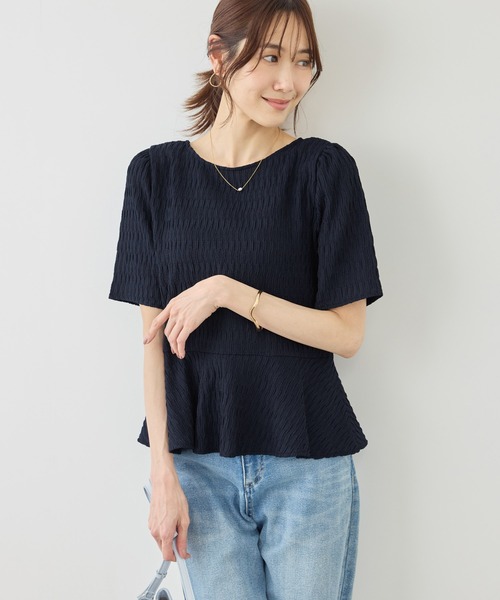 ROPE' PICNIC(ロペピクニック)の「前後2WAYカットジャガードカーディガントップス(カーディガン/ボレロ・レディース・ネイビー/オフホワイト・FREE)」の11枚目の写真