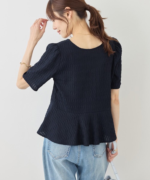 ROPE' PICNIC(ロペピクニック)の「前後2WAYカットジャガードカーディガントップス(カーディガン/ボレロ・レディース・ネイビー/オフホワイト・FREE)」の14枚目の写真