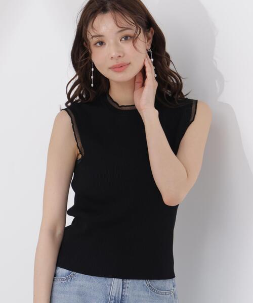 PROPORTION BODY DRESSING（プロポーションボディドレッシング）の「【中川紅葉さん着用】部分シアーノースリーブニット / 1216270501【WEB限定カラーあり】（ニット/セーター・レディース・ブラック/グリーン/レッド/ホワイト系その他・FREE）」の5枚目の写真