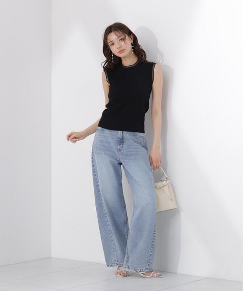 PROPORTION BODY DRESSING（プロポーションボディドレッシング）の「【中川紅葉さん着用】部分シアーノースリーブニット / 1216270501【WEB限定カラーあり】（ニット/セーター・レディース・ブラック/グリーン/レッド/ホワイト系その他・FREE）」の7枚目の写真