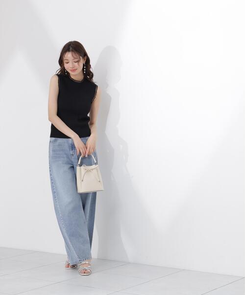 PROPORTION BODY DRESSING（プロポーションボディドレッシング）の「【中川紅葉さん着用】部分シアーノースリーブニット / 1216270501【WEB限定カラーあり】（ニット/セーター・レディース・ブラック/グリーン/レッド/ホワイト系その他・FREE）」の8枚目の写真