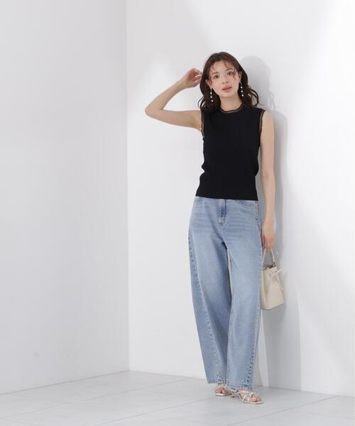 PROPORTION BODY DRESSING（プロポーションボディドレッシング）の「【中川紅葉さん着用】部分シアーノースリーブニット / 1216270501【WEB限定カラーあり】（ニット/セーター・レディース・ブラック/グリーン/レッド/ホワイト系その他・FREE）」の9枚目の写真