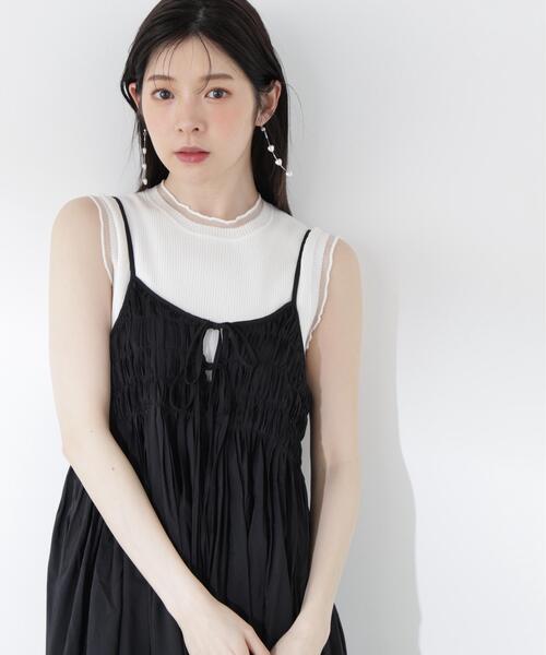 PROPORTION BODY DRESSING（プロポーションボディドレッシング）の「【中川紅葉さん着用】部分シアーノースリーブニット / 1216270501【WEB限定カラーあり】（ニット/セーター・レディース・ブラック/グリーン/レッド/ホワイト系その他・FREE）」の14枚目の写真