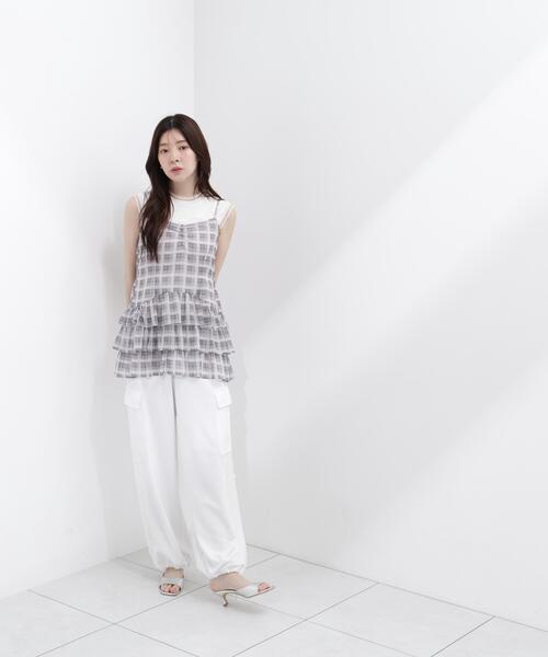 PROPORTION BODY DRESSING（プロポーションボディドレッシング）の「【中川紅葉さん着用】部分シアーノースリーブニット / 1216270501【WEB限定カラーあり】（ニット/セーター・レディース・ブラック/グリーン/レッド/ホワイト系その他・FREE）」の17枚目の写真