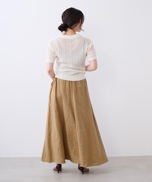 MICA&DEAL（マイカ＆ディール）の「透かし柄ポロニット（ニット/セーター・レディース・オフホワイト/キャメル/ブラック・FREE）」の12枚目の写真