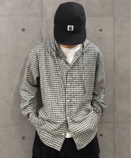 ZOZOMARKET by ren(ゾゾマーケットバイレン)の「【インフルエンサー renセレクト】チェックシャツパーカー(シャツ/ブラウス・メンズ・ホワイト×グレー/ブラック/ブラウン・M/L)」の2枚目の写真