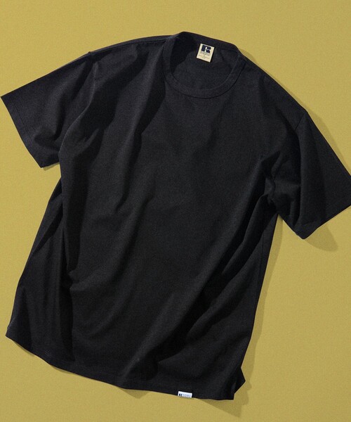 Ограниченный релиз RUSSELL ATHLETIC × FREAK'S STORE — Russell Athletic премиум реглан крут T-футболка, короткий рукав, клетчатый принт