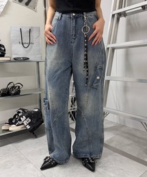Figments（フィグメンツ）の「アシメフラップバギー（デニムパンツ）」
