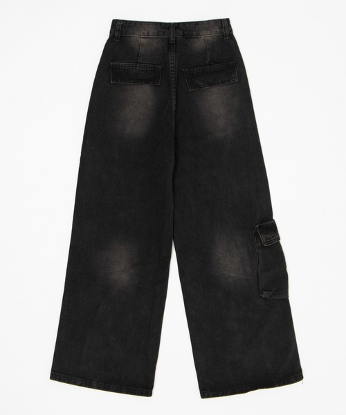 Figments(フィグメンツ)の「アシメフラップバギー(デニムパンツ・レディース・ブラック/インディゴブルー・MEDIUM/SMALL/LARGE)」の9枚目の写真