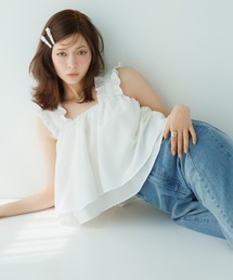 Tiny EDEN（タイニーエデン）の「肩フリルノースリーブトップス（シャツ/ブラウス）」